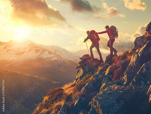 Teamwork Triumphs: Reaching the Peak Together