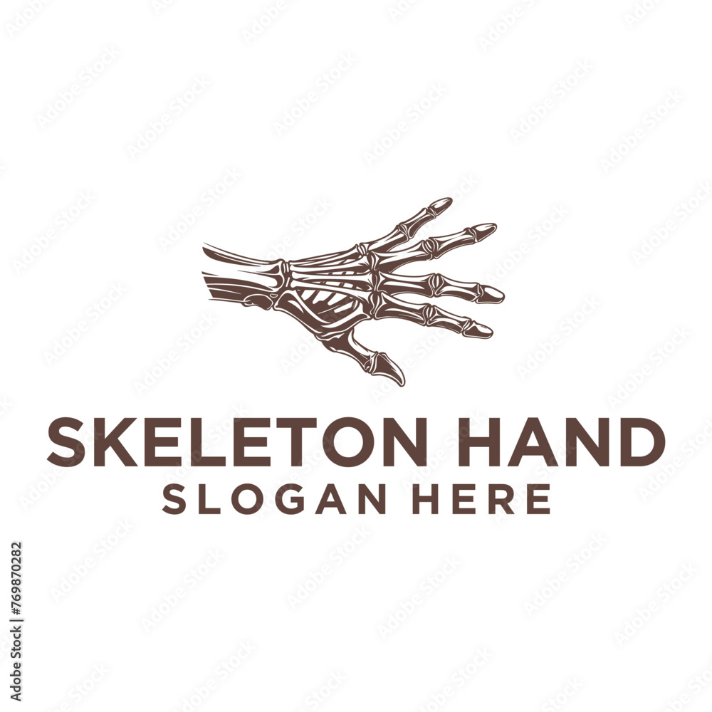 Skeleton hand logo vector illustration Skeleton hand logo vector illustration