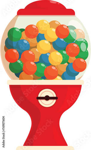 Round bubblegum machine icon cartoon vector. Colorful equipment. Game treat