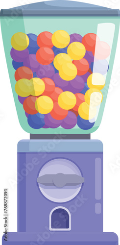 Colorful bubblegum machine icon cartoon vector. Candy vending toy. Sweet sugar