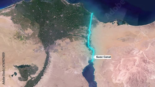 Suez Canal location map world geography animation