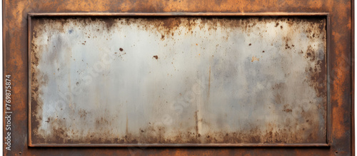 Vintage rusty metal frame isolated on transparent a white background