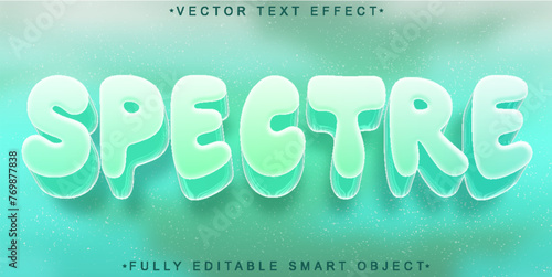 Cartoon Turquoise Spectre Vector Fully Editable Smart Object Text Effect
