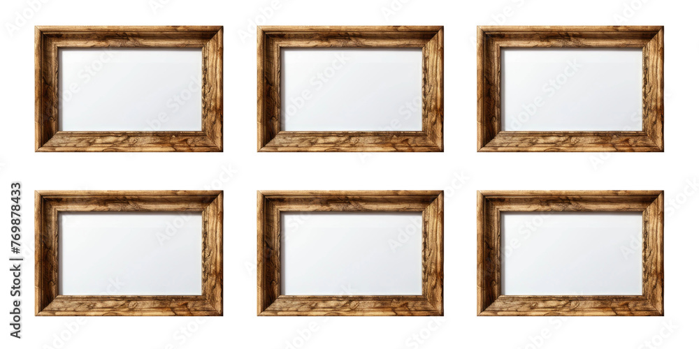 Wooden picture frame isolated on transparent a white background Wooden picture frame isolated on transparent a white background