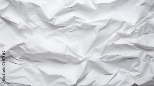 Crumpled white paper texture background 