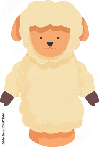 Sheep puppet toy icon cartoon vector. Doll actor stage. Funny animal