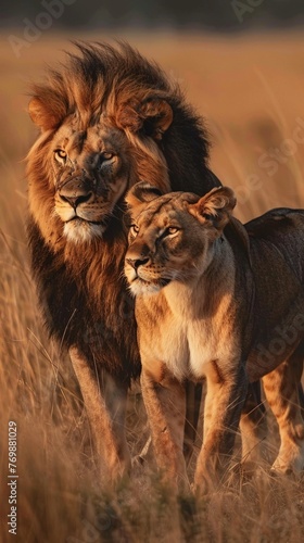 lion and lioness © Spyrydon