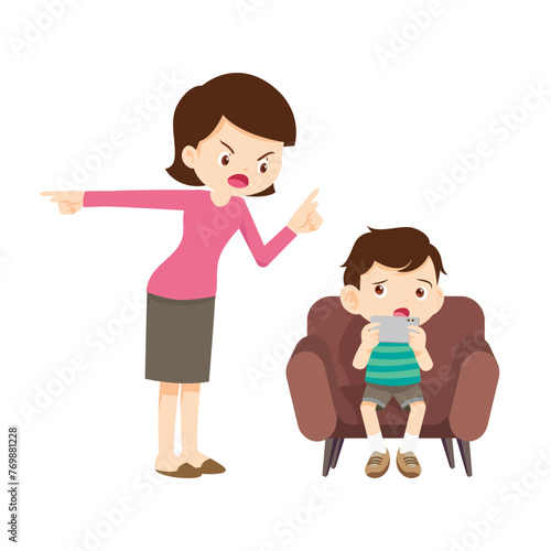 parent angry to kid addicted phone