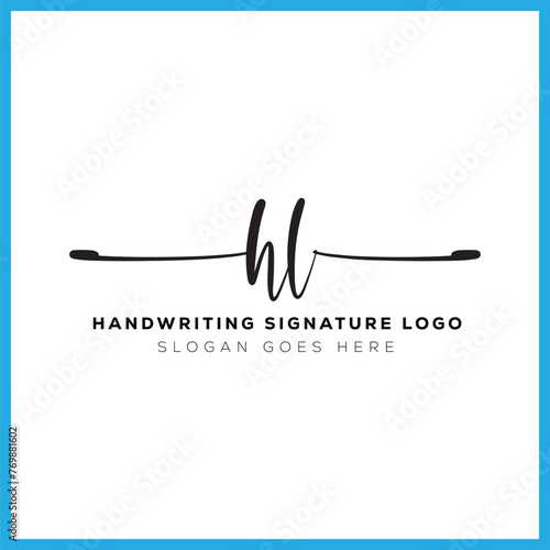 HL initials Handwriting signature logo. HL Hand drawn Calligraphy lettering Vector. HL letter real estate, beauty, photography letter logo design.