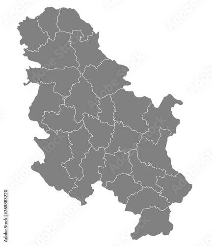 Outline of the map of Serbia with regions