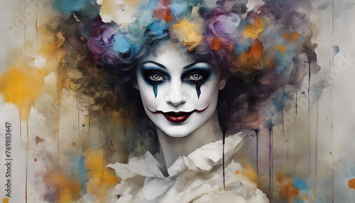 Sensual Pierrot Clown: Captivating and Intriguing Expression