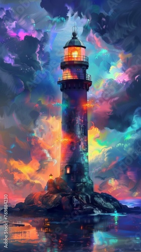 A mysterious lighthouse that beams colors not known to exist in our spectrum
