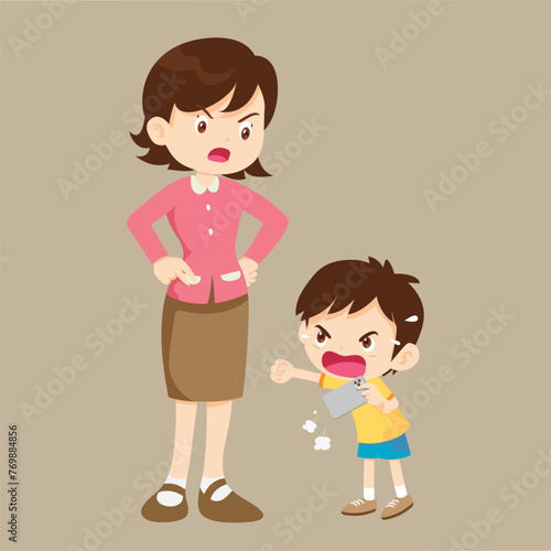 parent angry to kid addicted phone