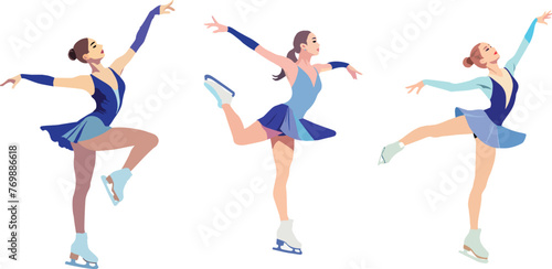 Graceful figure skaters in action