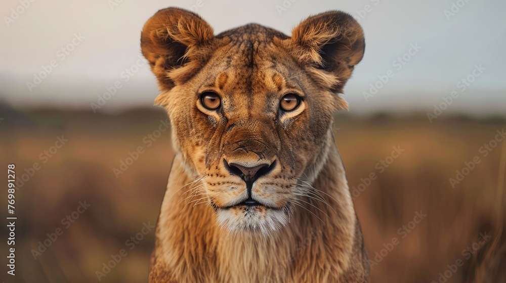 portrait of a lioness in the wild portrait of a lioness in the wild