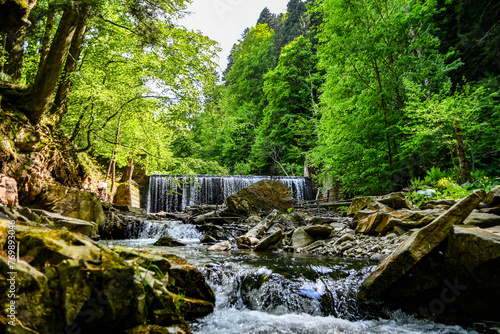 Slanic Moldova, waterfall in the forest, Cascada photo
