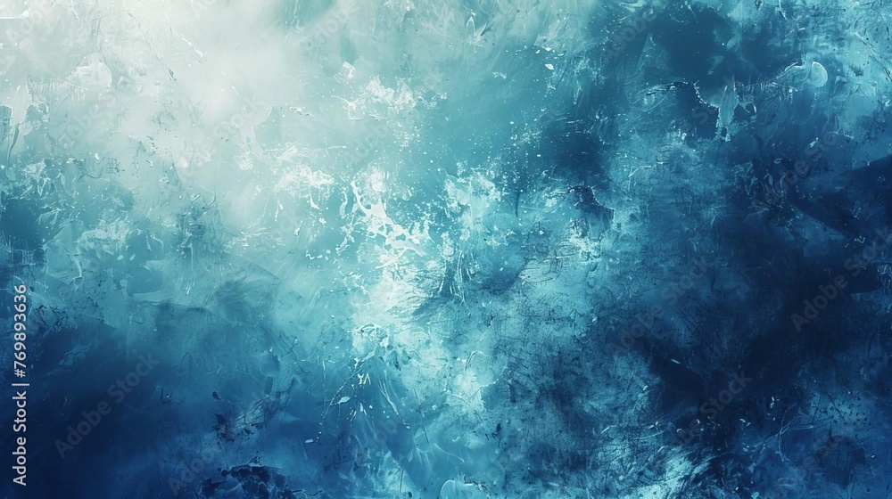 Abstract blue and white gradient background with shiny light effect and grungy texture