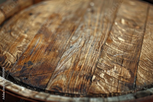 Texture of a wooden barrel close up, an earthy and tactile background. ai generative