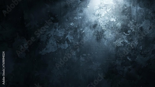 Abstract Dark Grey Background with Bright Light and Glow, Grungy Texture Cutout