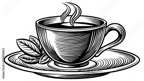 A cup  of tea and svg file