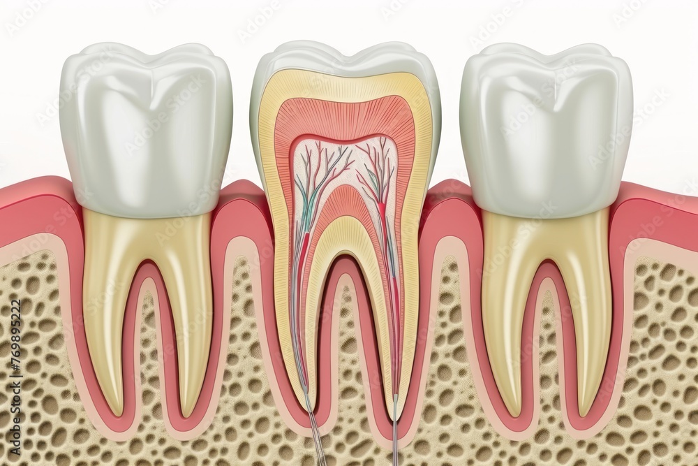 Anatomy of healthy teeth and tooth dental implant. ai generative Anatomy of healthy teeth and tooth dental implant. ai generative