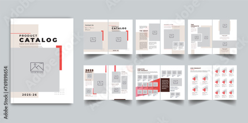 Product catalog design with cover page layout template