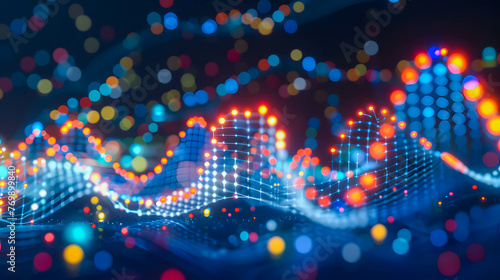 Wallpaper Mural Abstract digital waves flowing with a colorful bokeh light effect, depicting data movement and connectivity.
 Torontodigital.ca