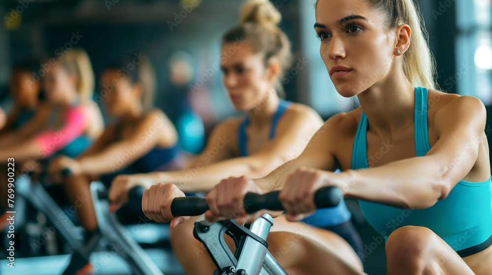 Rowing training. Rowing training.