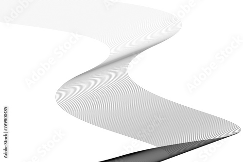 曲線で構成されたモノクロのグラデーションの背景イラスト