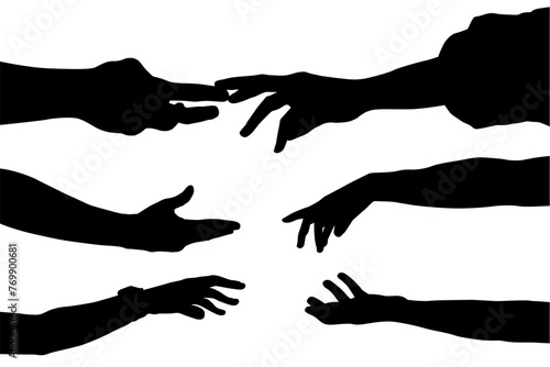 vector, ilustracion, manos, brazo, persona, plantas, señas, pose, amor, dedos, manos libres, siluetas, lenguaje, gestos photo