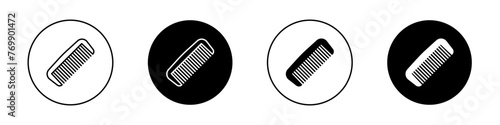 Hair brush icon set. hairstyle comb vector symbol. barber comb sign.