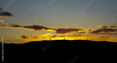 sunset in the city