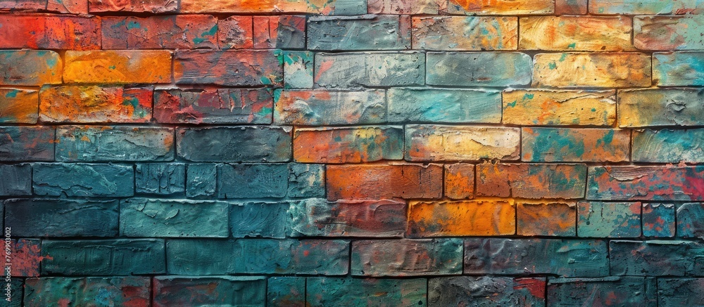 Modern Multi-Colored Brick Wall Texture Background Modern Multi-Colored Brick Wall Texture Background
