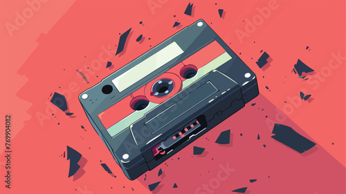 Cartoon cassette tape flat cartoon vactor illustrat