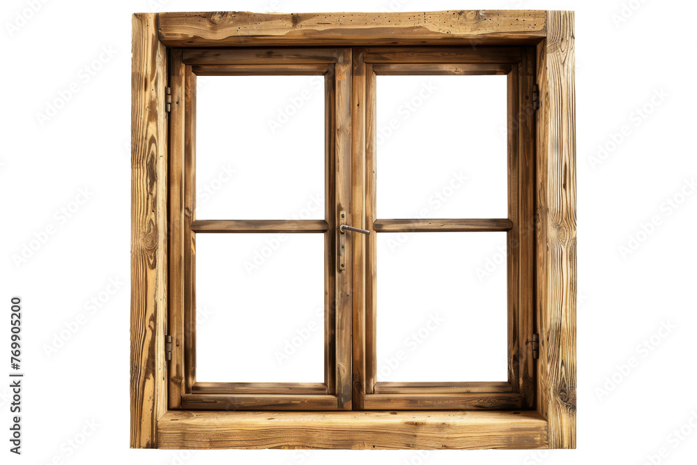 Obraz premium Modern and minimal house window for interior decoration isolated on background, open office glass window frame.