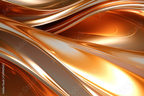 3D abstract background with metallic textures and glossy surfaces