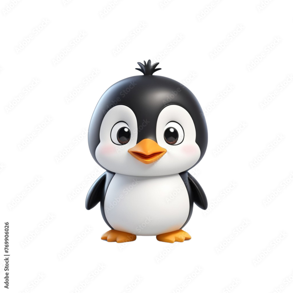 3d rendering of cartoon penguin on Isolated transparent background png. generated with AI 3d rendering of cartoon penguin on Isolated transparent background png. generated with AI