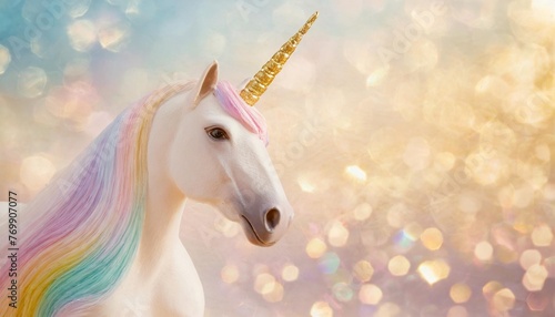 festive background in rainbow pastel colors unicorn party