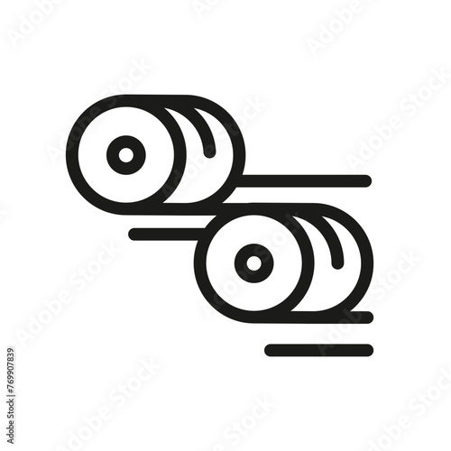 A single outline icon ofa hay bales. The rural pictogram could be used under the farming, agriculture, landsacape and countryside categories. For web, mobile,SMM. Vector Illustration. photo
