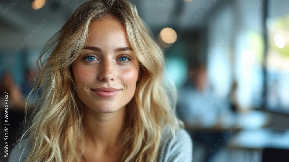 Portrait of a Confident Young Woman in a Cafe Portrait of a Confident Young Woman in a Cafe