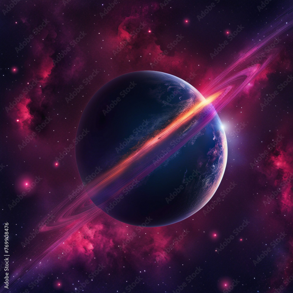 Obraz premium space planet galaxy illustration background