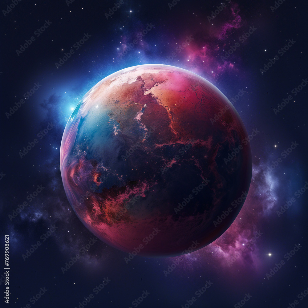 Obraz premium space planet galaxy illustration background