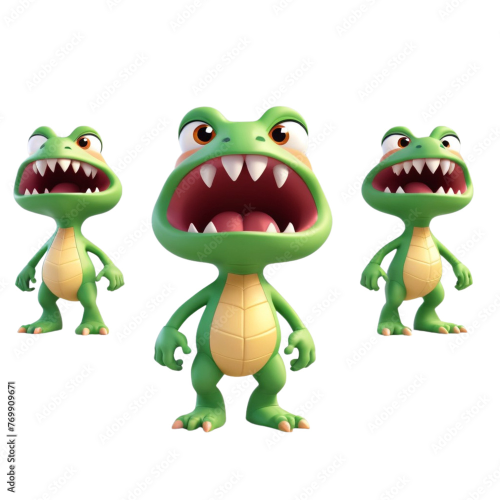 3d rendering of cartoon monster on Isolated transparent background png. generated with AI 3d rendering of cartoon monster on Isolated transparent background png. generated with AI