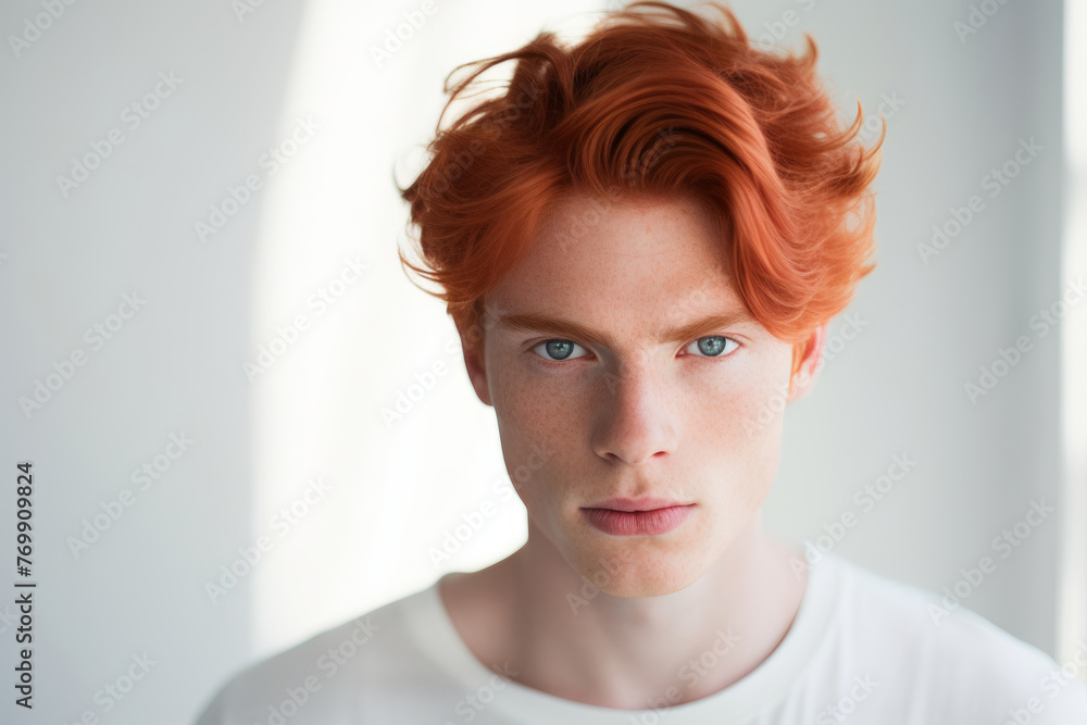 Portrait of a stylish man with short red hair Portrait of a stylish man with short red hair