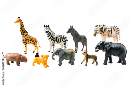 Toy zoo animals on transparent background © Daudraja