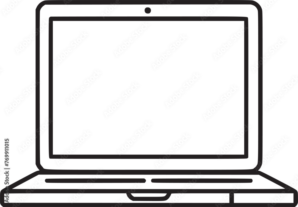 Laptop with blank and white vector Laptop with blank and white vector