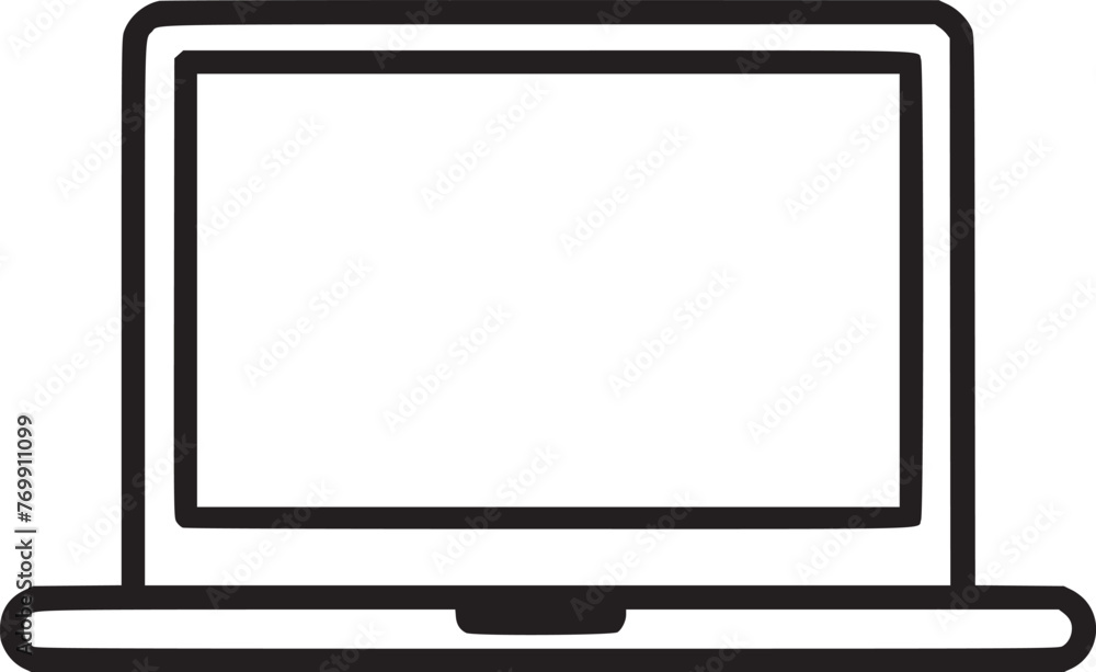 Laptop with blank and white vector Laptop with blank and white vector