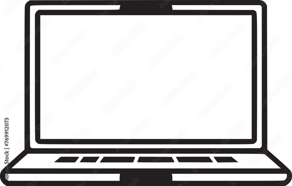 Laptop with blank and white vector Laptop with blank and white vector