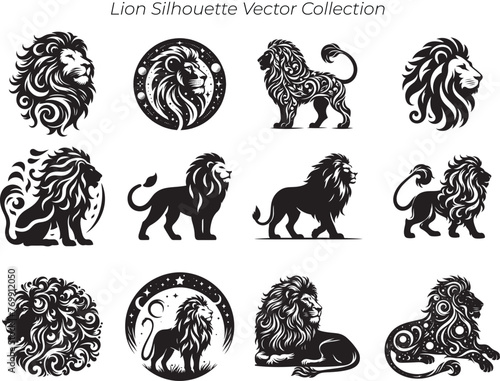 Lion Silhouette Vector Collection