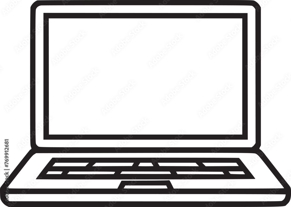 Laptop with blank and white vector Laptop with blank and white vector